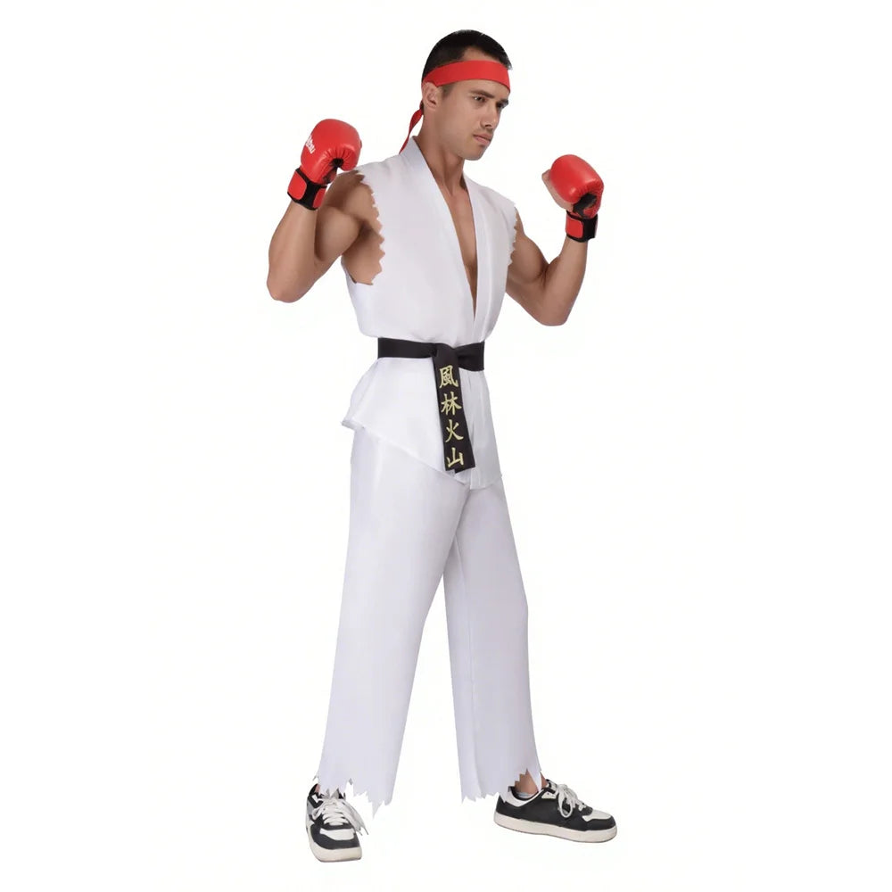 Street Fighter Ryu & Ken Karate Drakt Cosplay Kostyme