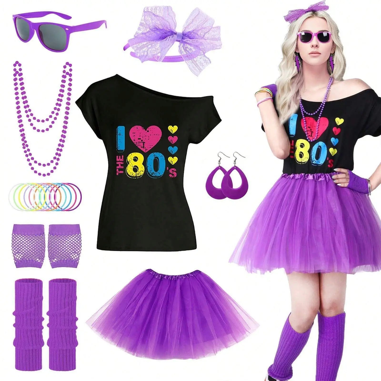 80s & 90s Disco Glamour Kostyme for Damer