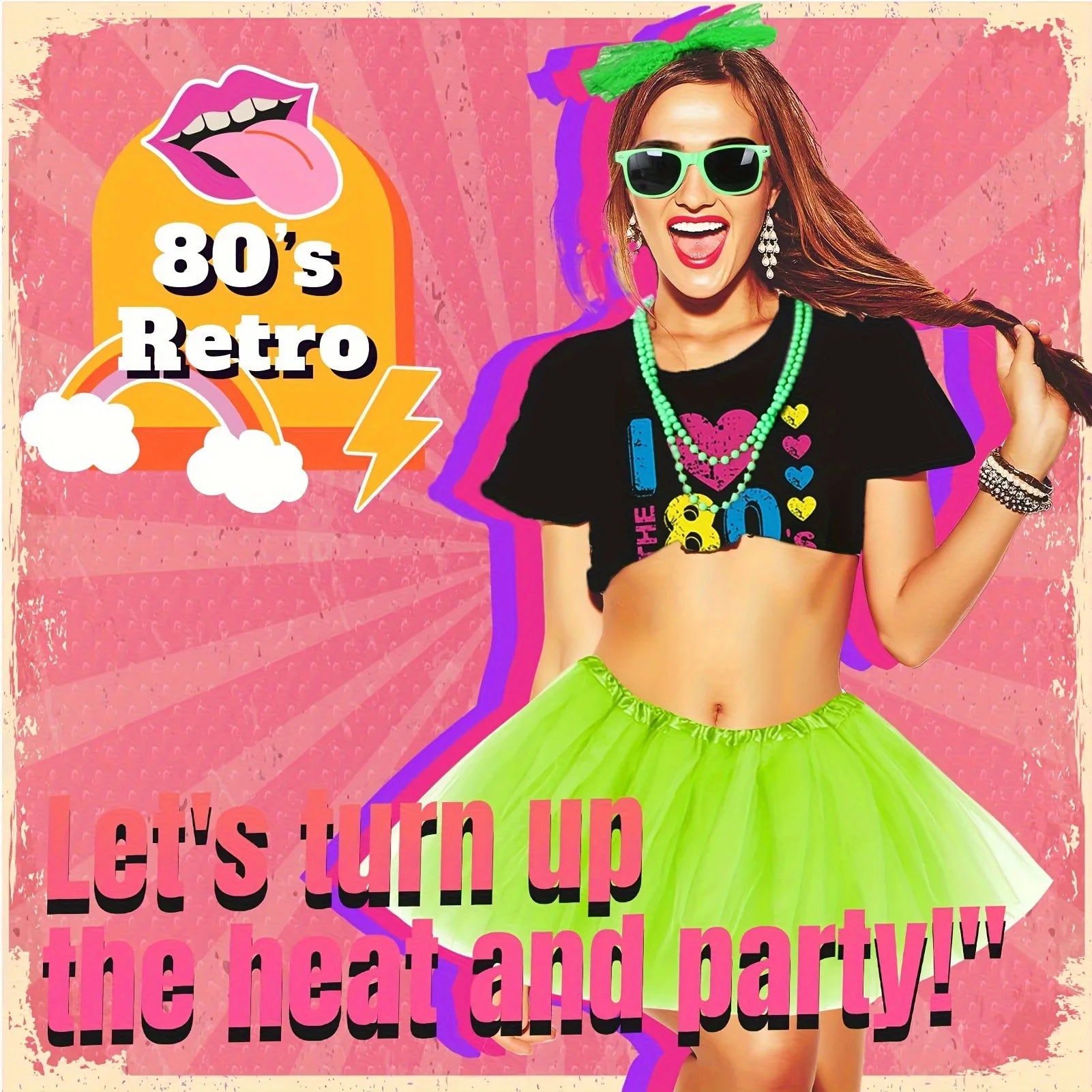 80s & 90s Disco Glamour Kostyme for Damer