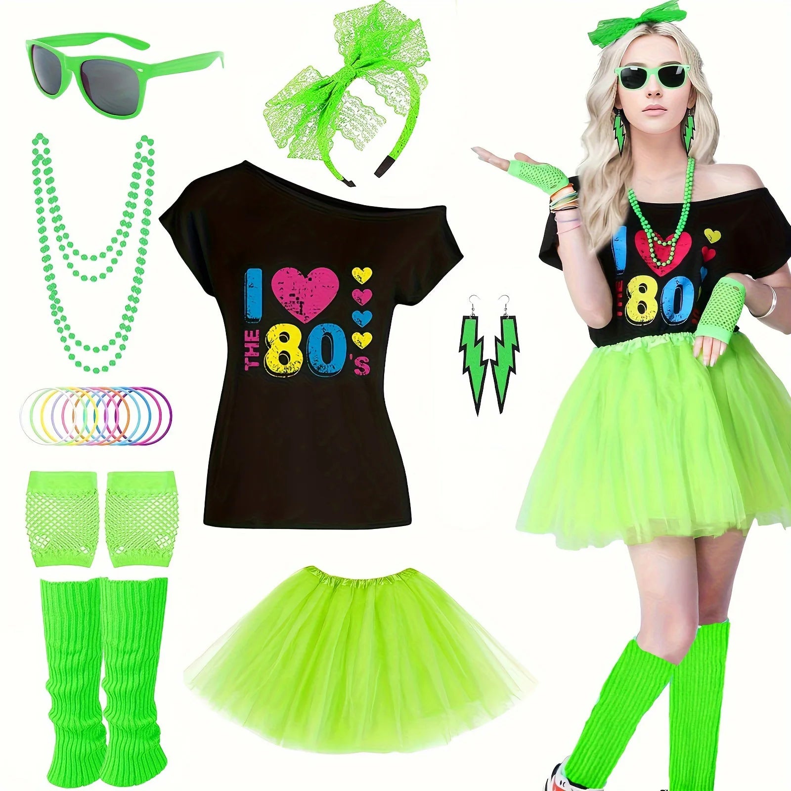 80s & 90s Disco Glamour Kostyme for Damer