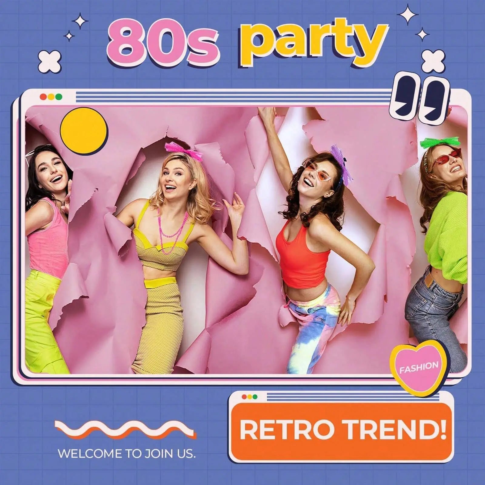 80s & 90s Disco Glamour Kostyme for Damer