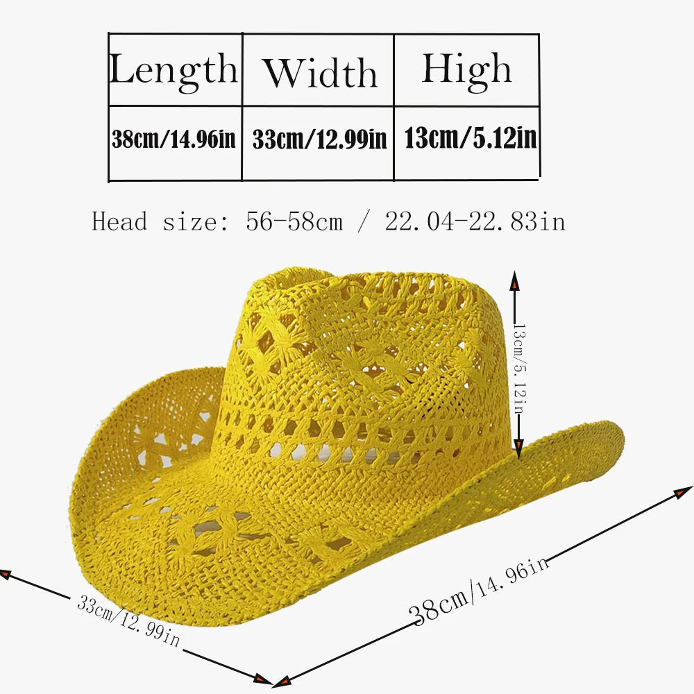 Retro Strå-Cowboyhatt