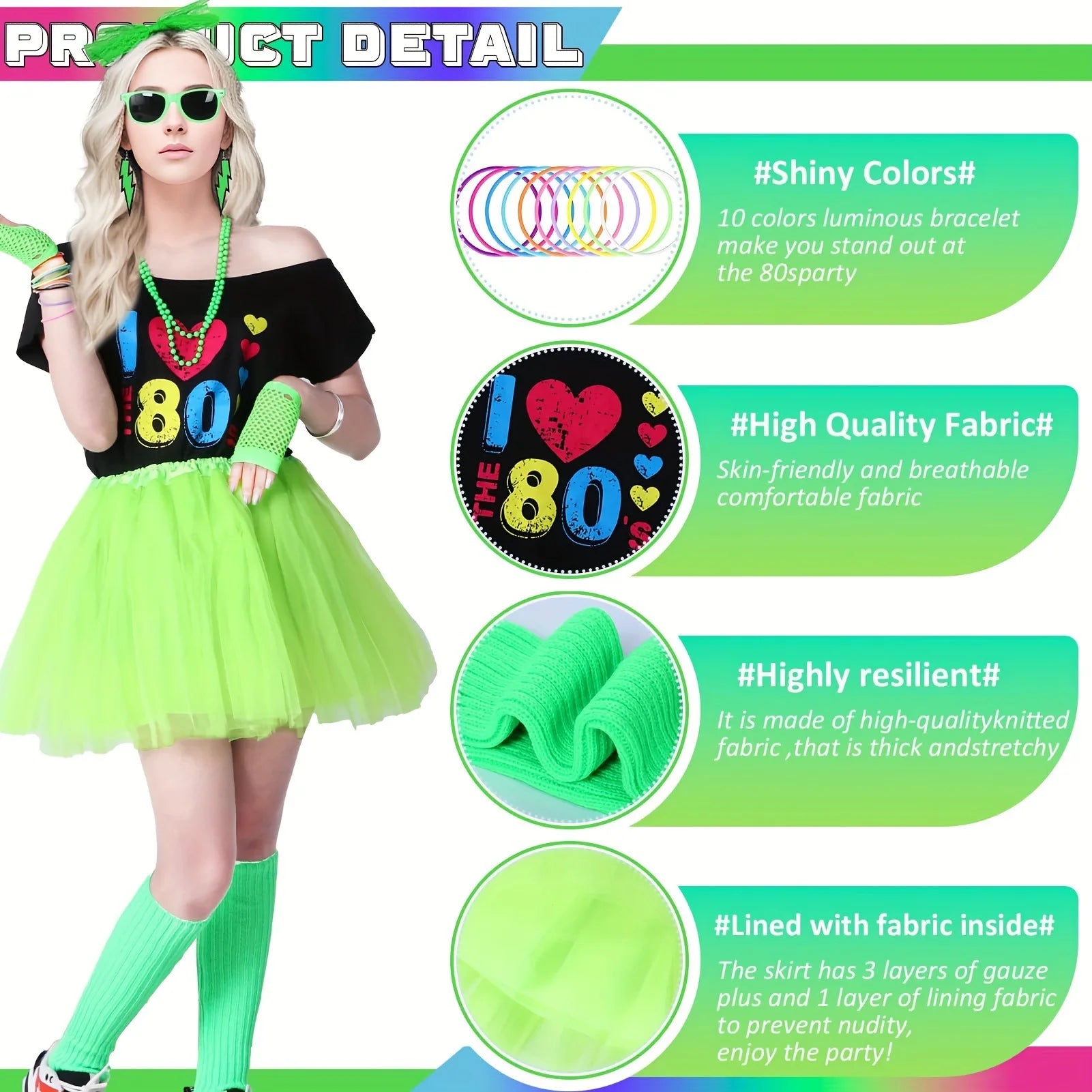 80s & 90s Disco Glamour Kostyme for Damer