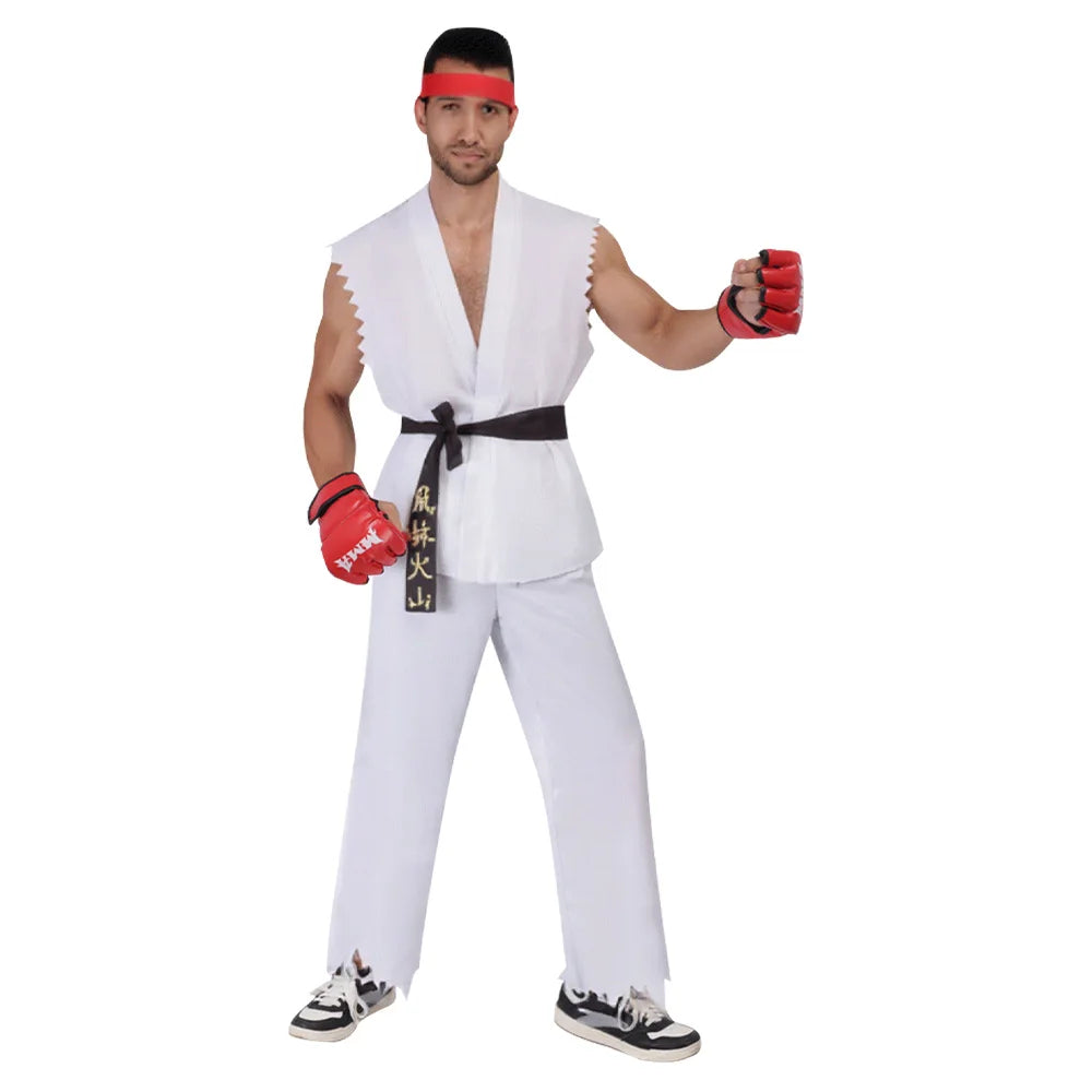Street Fighter Ryu & Ken Karate Drakt Cosplay Kostyme