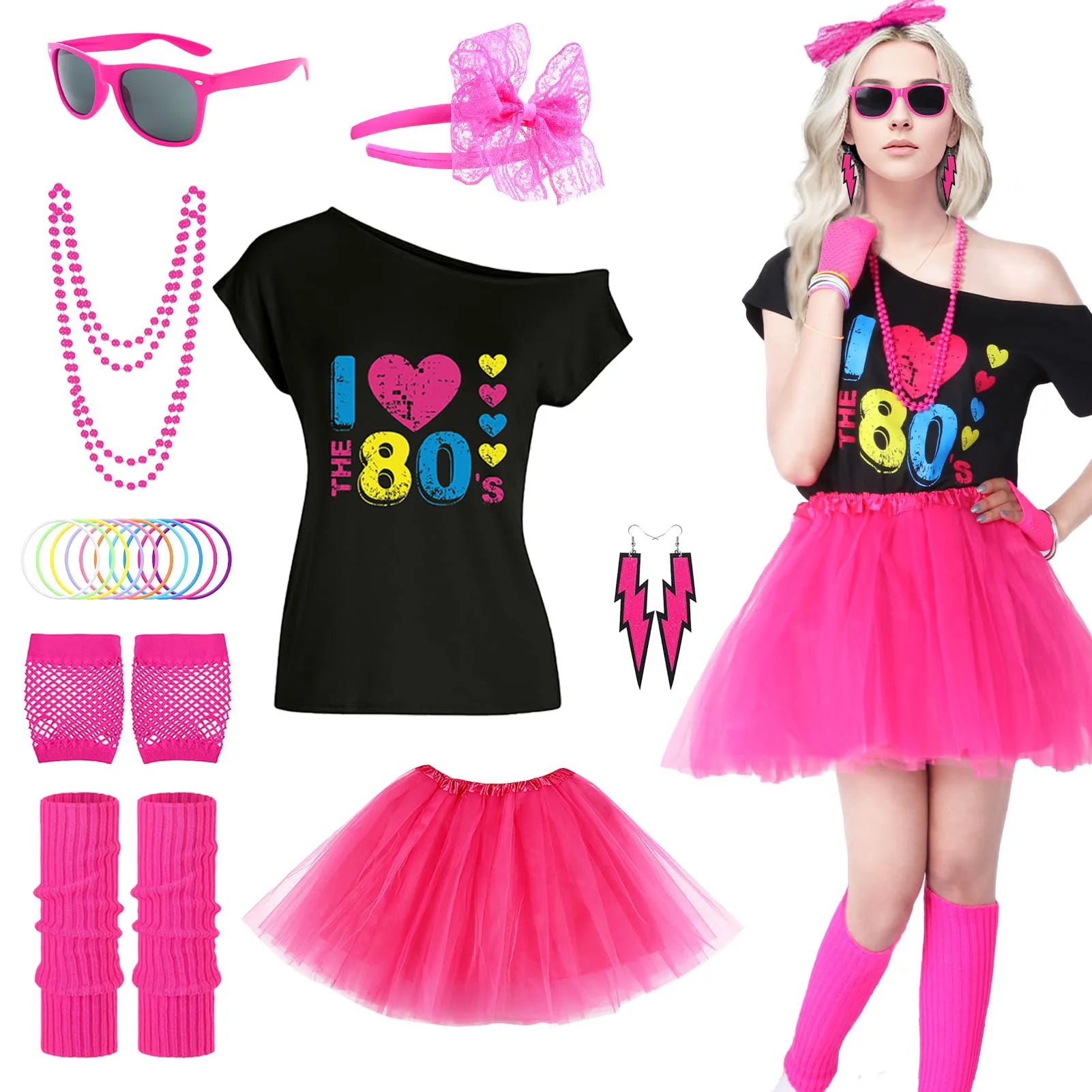 80s & 90s Disco Glamour Kostyme for Damer