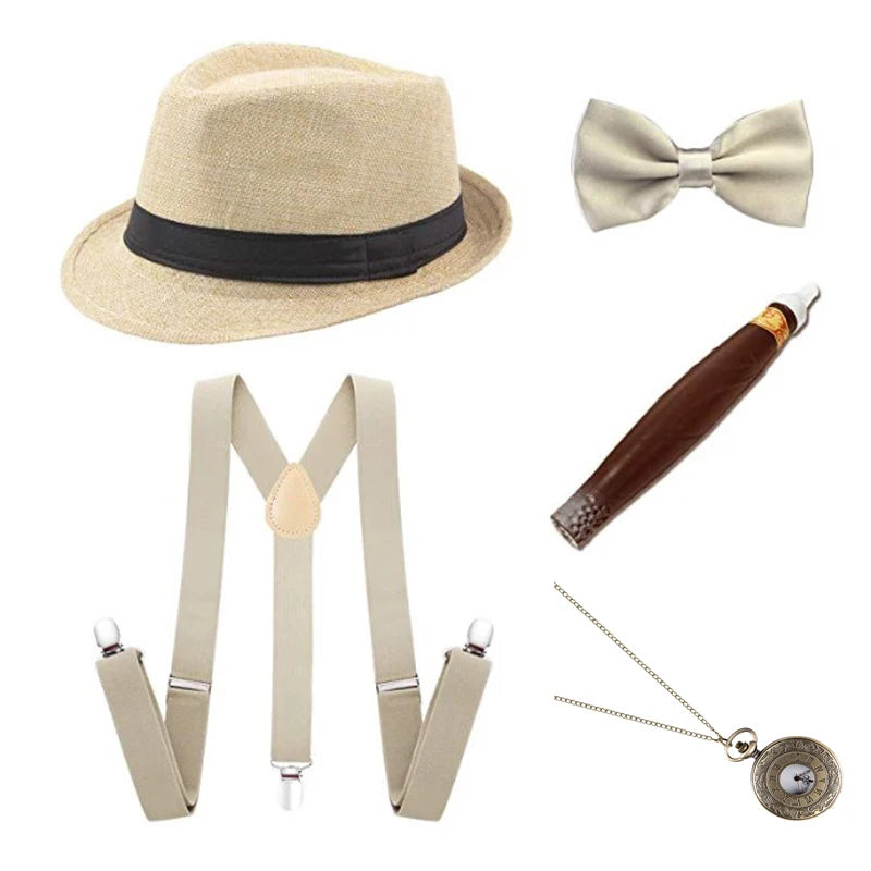1920-tallet Herre Gangster Tilbehørsett (Gatsby Stil)
