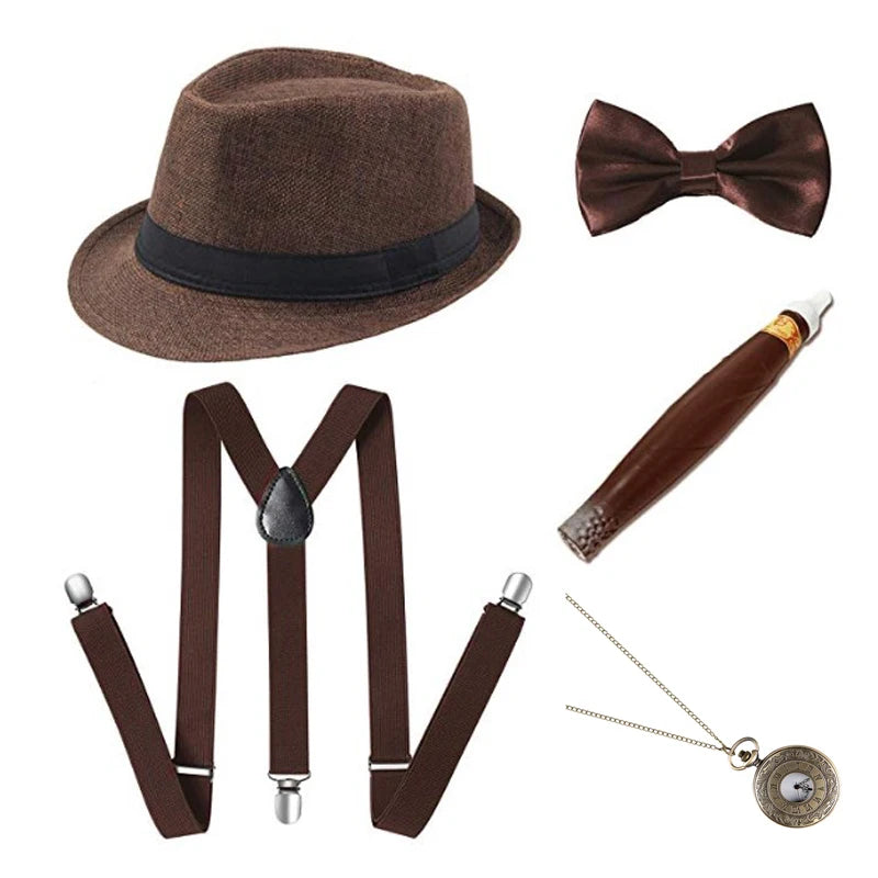 1920-tallet Herre Gangster Tilbehørsett (Gatsby Stil)