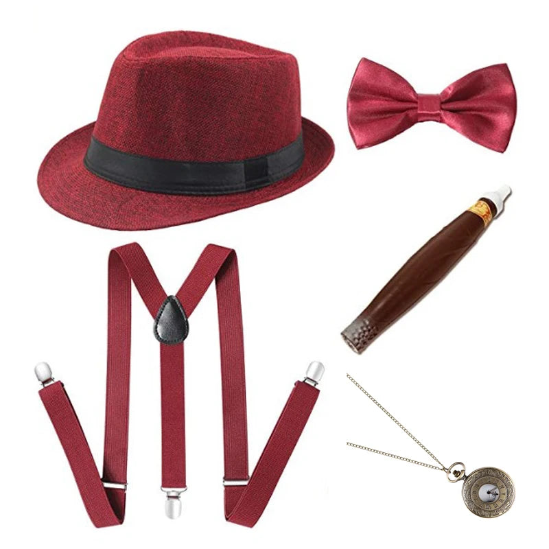 1920-tallet Herre Gangster Tilbehørsett (Gatsby Stil)