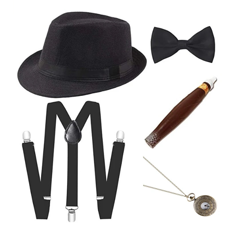 1920-tallet Herre Gangster Tilbehørsett (Gatsby Stil)