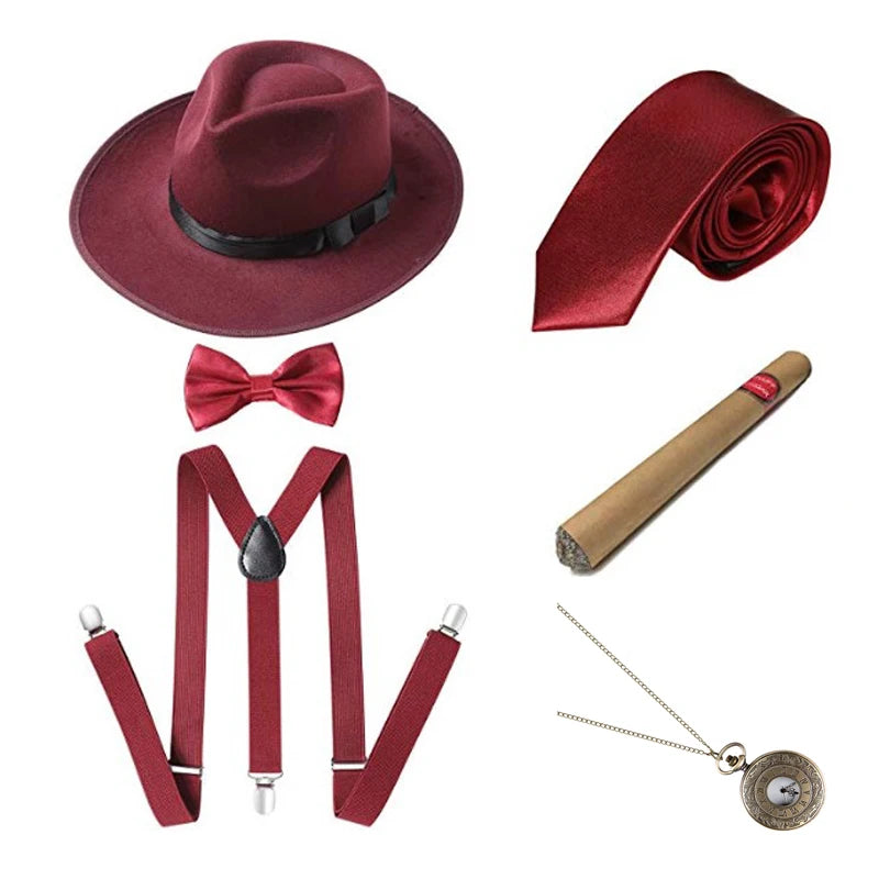 1920-tallet Herre Gangster Tilbehørsett (Gatsby Stil)