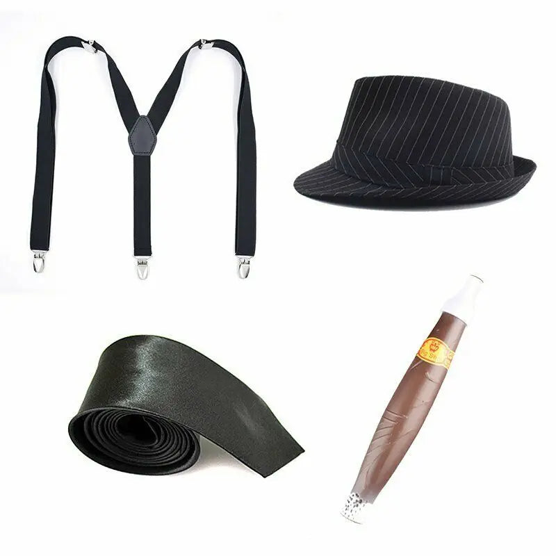 1920-tallet Herre Gangster Tilbehørsett (Gatsby Stil)