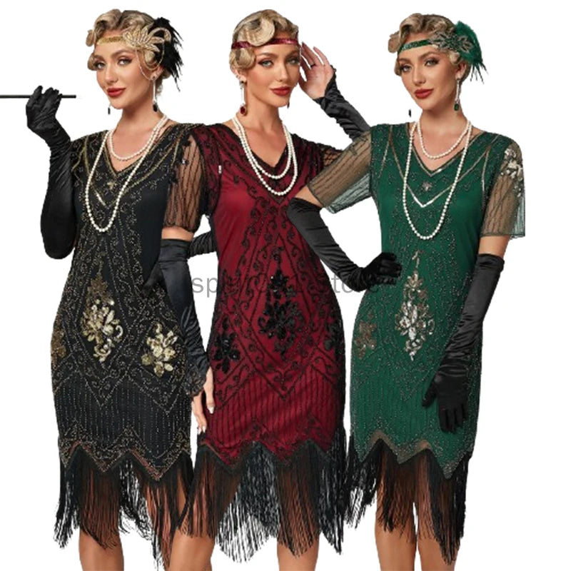 Art Deco Flapper Aftenkjole (Gatsby & Downton Abbey Stil)