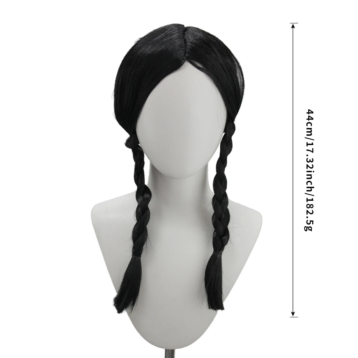 Wednesday Addams Sorte Fletter Parykk