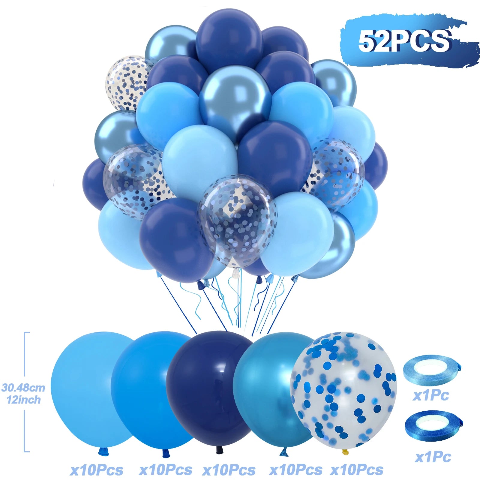 Perlemor & Metallisk Ballongmiks – Flerpakning