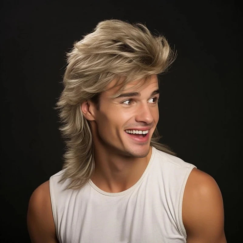 Klassisk Retro Mullet Parykk for Herre