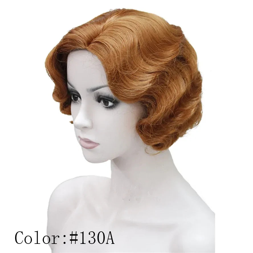 1920-talls Retro Flapper Parykk Finger Waves