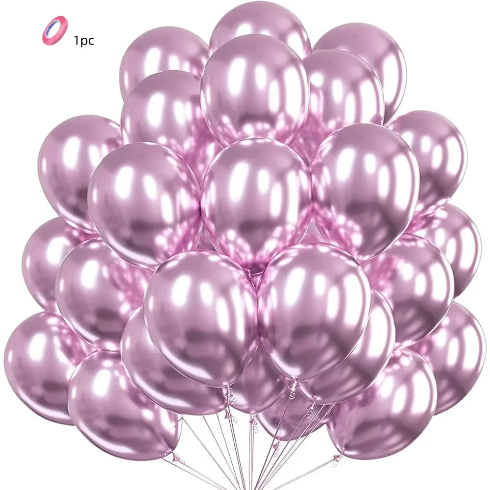 Krom Metalliske Latexballonger – Flerpakning