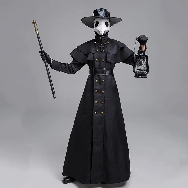 Pestlege / Plague Doctor Kostyme med Maske og Hatt