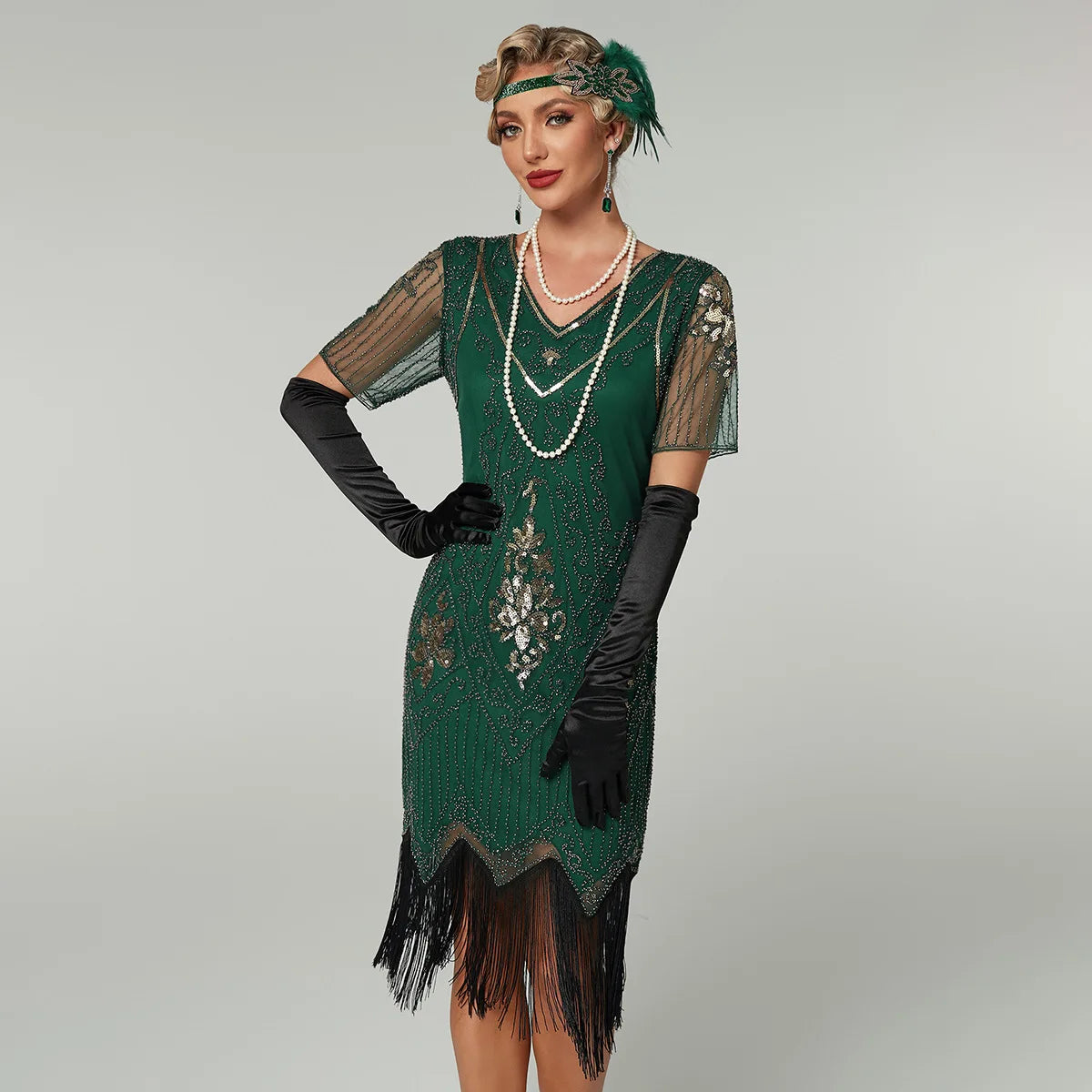 Art Deco Flapper Aftenkjole (Gatsby & Downton Abbey Stil)