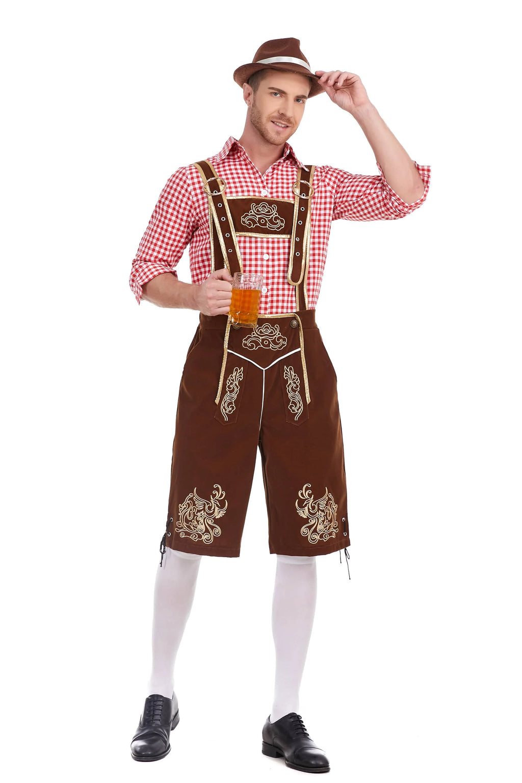 3-Delers Lederhosen Oktoberfest Antrekk for Menn
