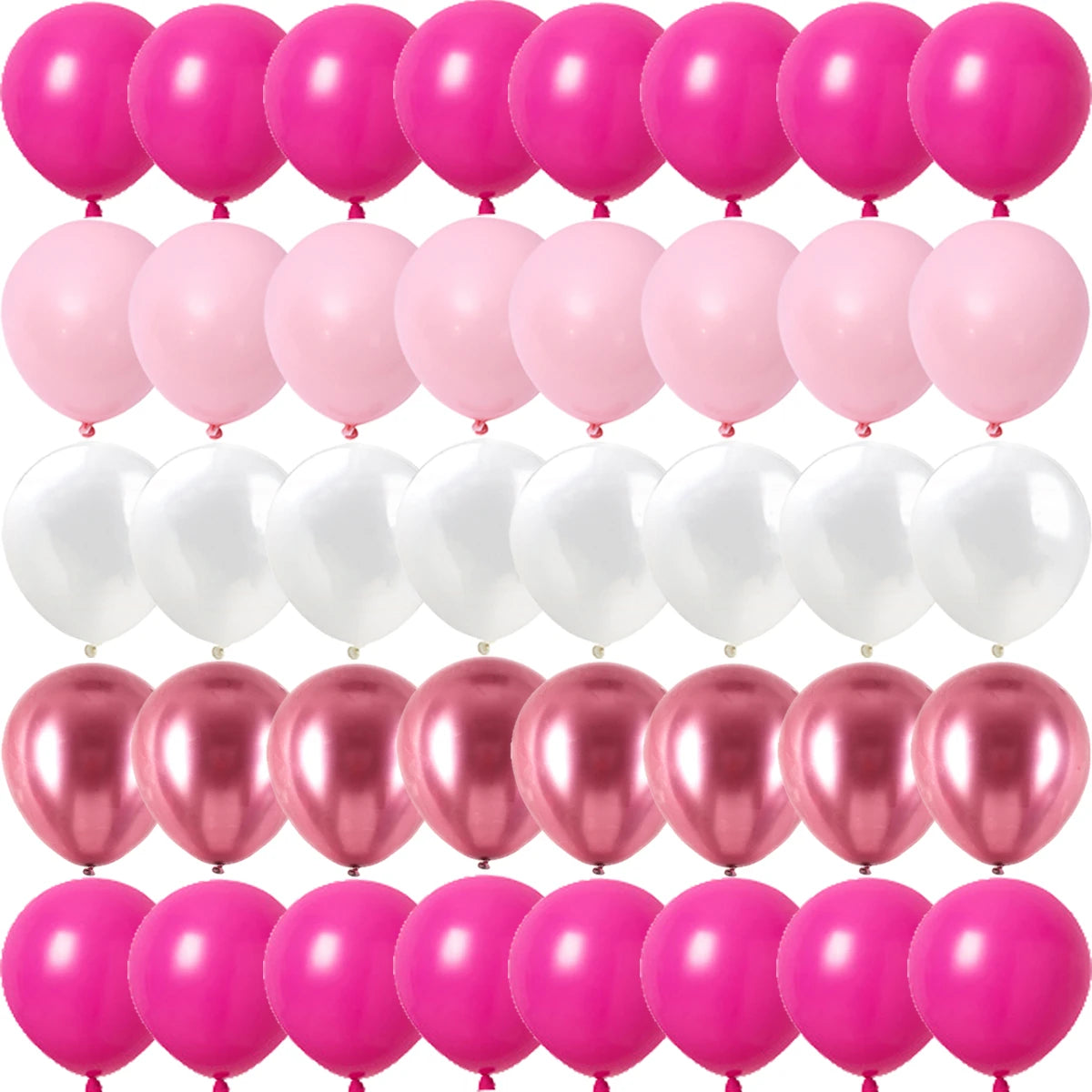 Rose Rosa Metalliske & Konfetti Ballonger
