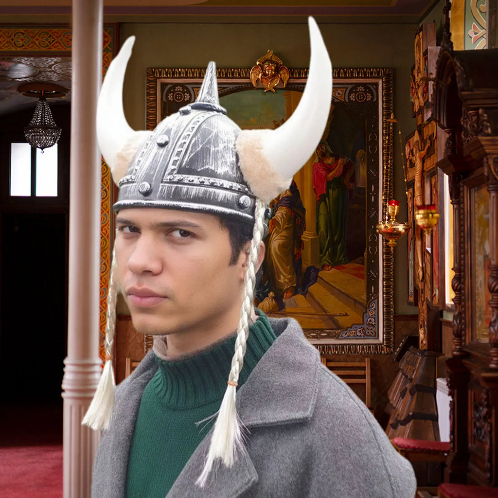 Klassisk Vikinghjelm med Horn