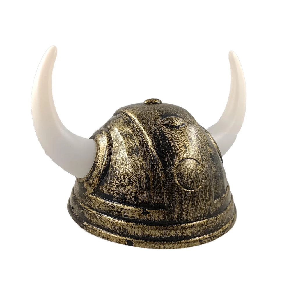 Vikinghjelm med Horn og Fletter