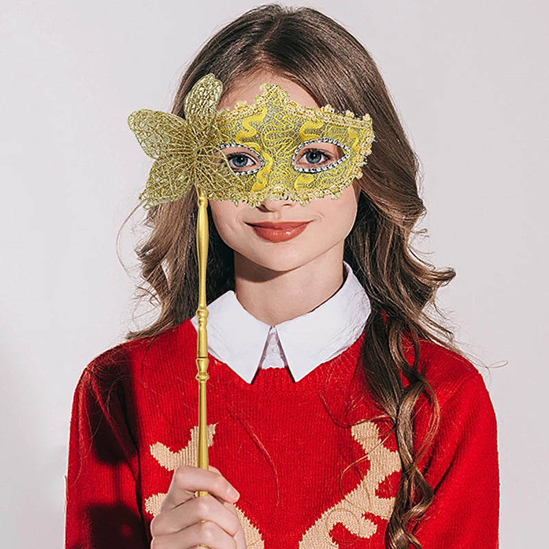 Elegant Halvmaske på Pinne for Damer