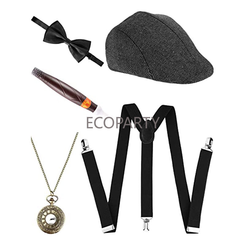 Gatsby Gangster Kostymesett 1920-tallet (5 Deler)