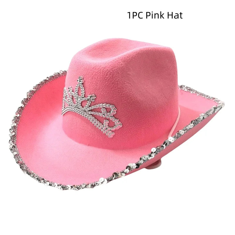 Bride To Be Cowboyhatt med Slør & Satengbånd