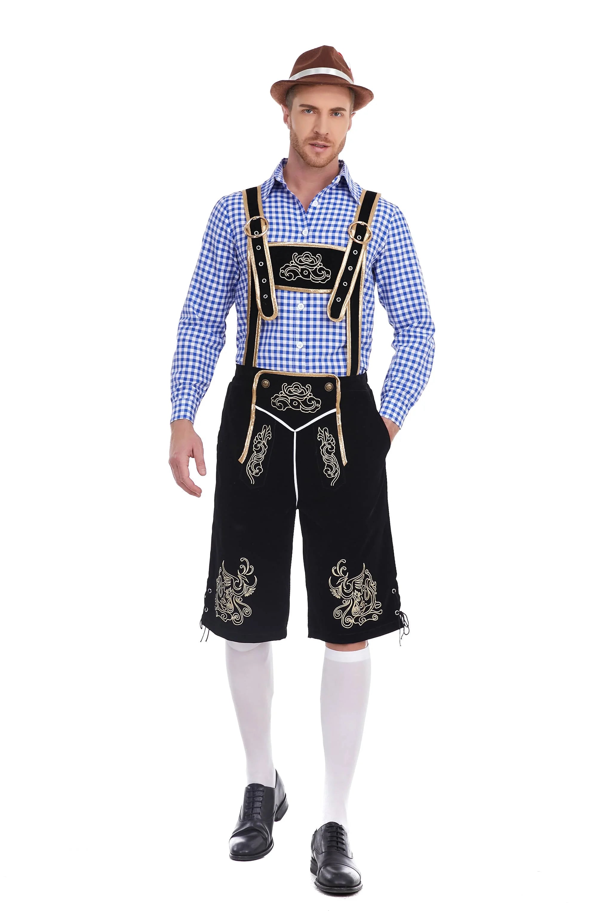 3-Delers Lederhosen Oktoberfest Antrekk for Menn