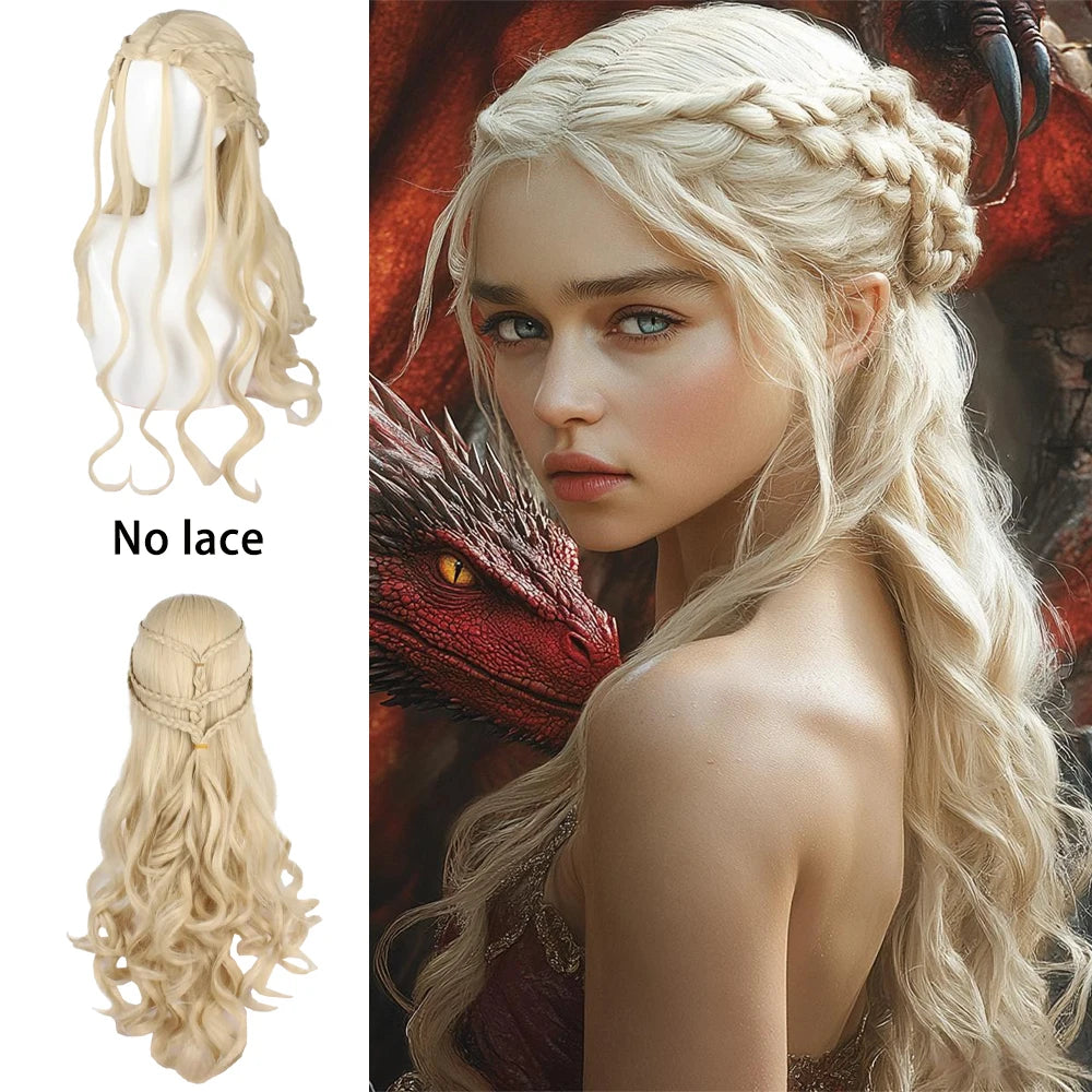 Daenerys Targaryen Lang Krøllete Cosplay-Parykk