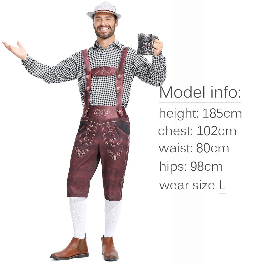 Bayersk Oktoberfest Skjorte og Lederhosen for Herre