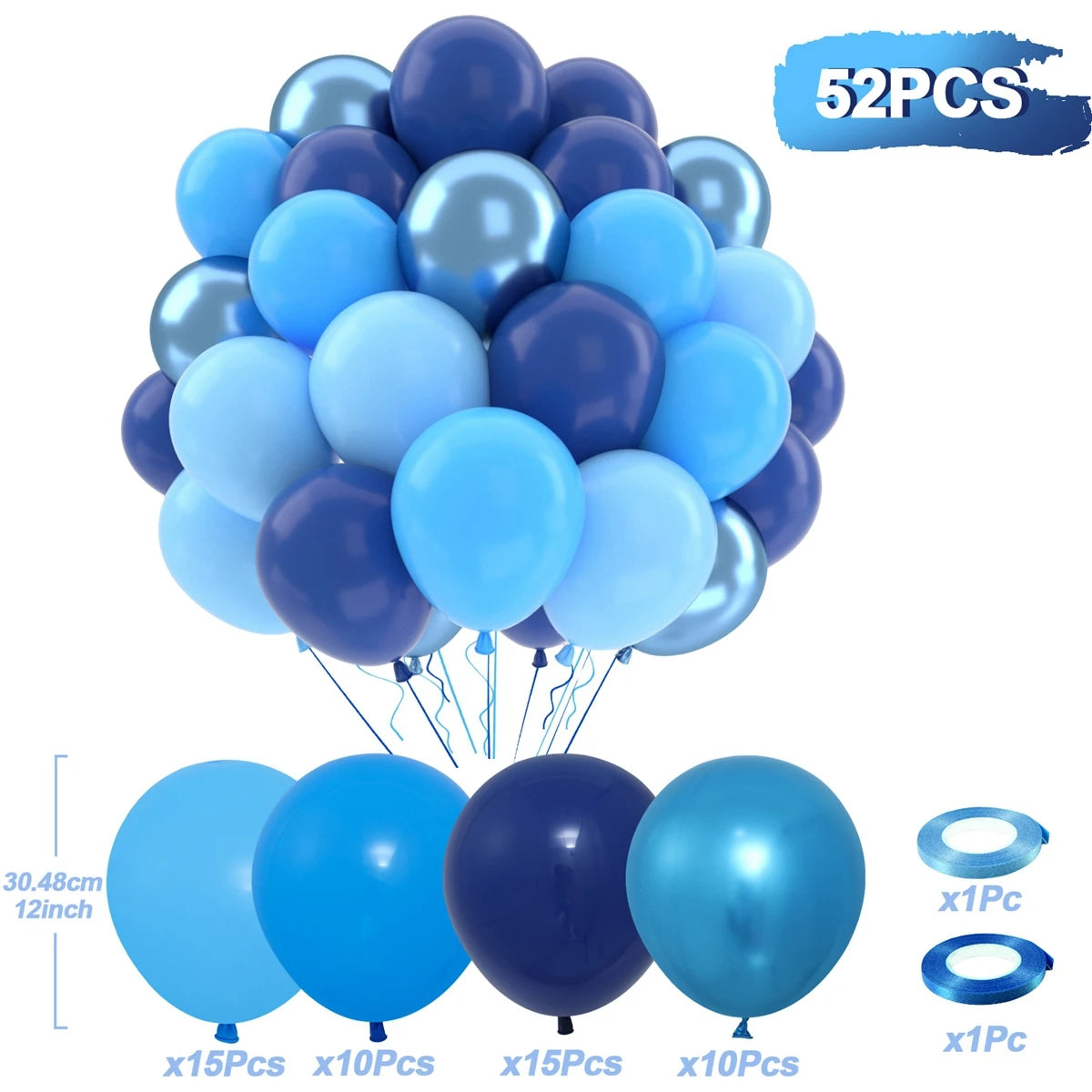 Perlemor & Metallisk Ballongmiks – Flerpakning