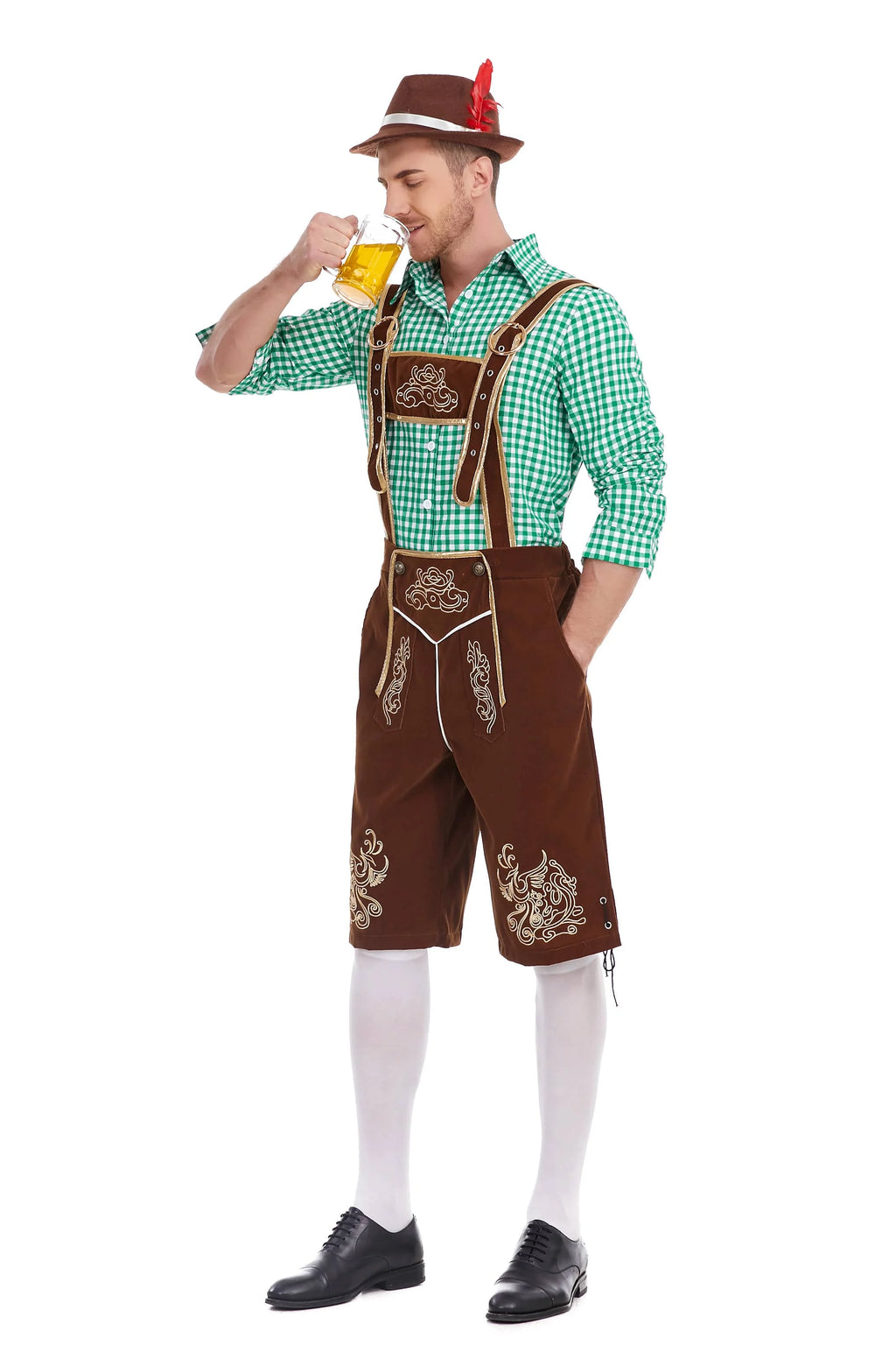 3-Delers Lederhosen Oktoberfest Antrekk for Menn