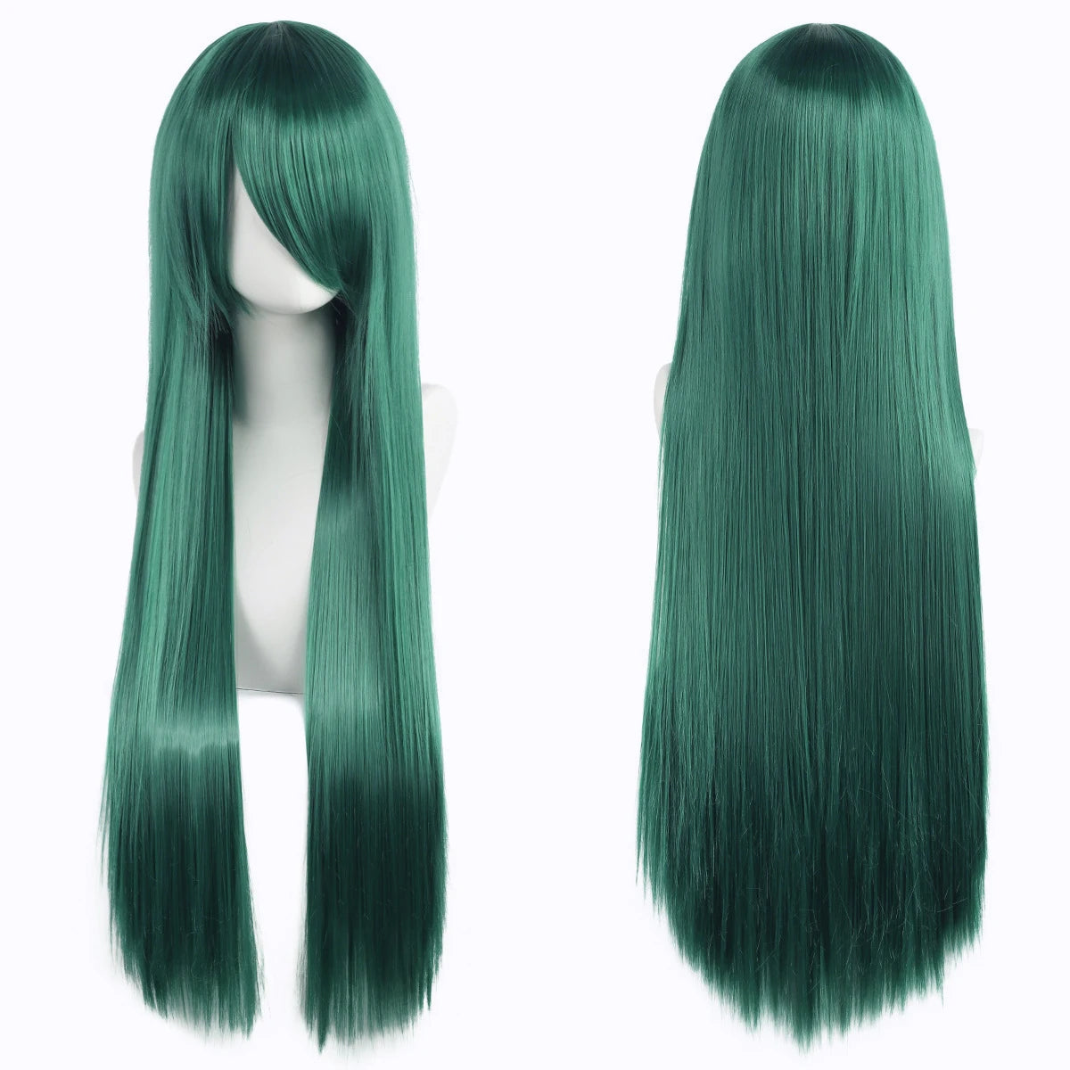 Lang Rett Lolita Cosplay-Parykk med Pannelugg (80 cm)