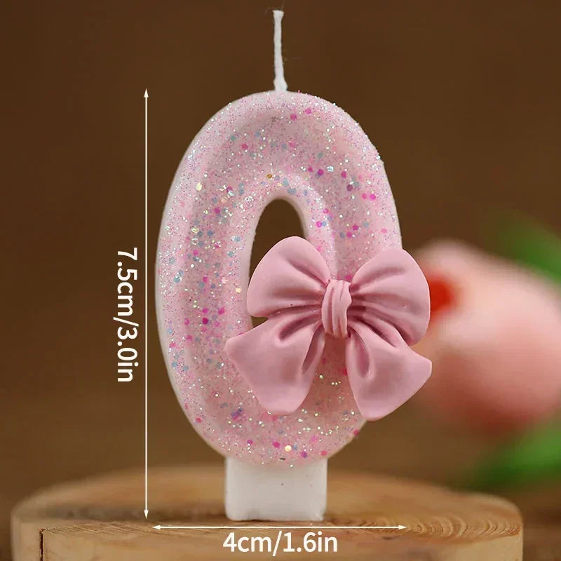 Glitrende 3D Tall-Kakelys Rosa (0-9)