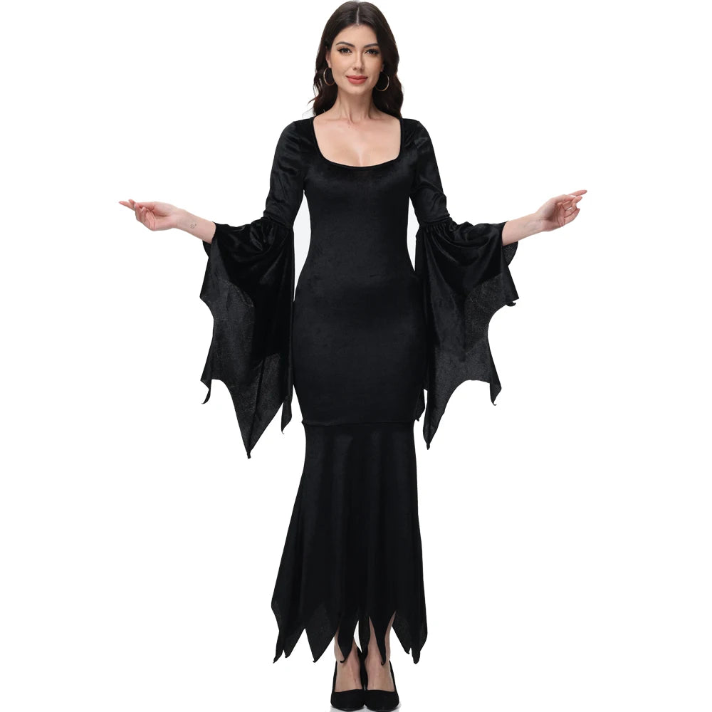 Morticia Addams Gotisk Havfruekjole