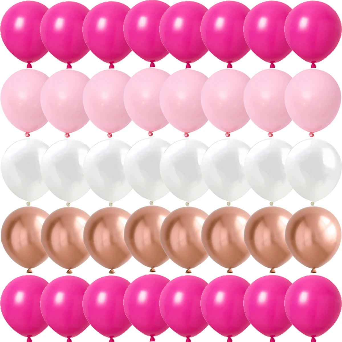 Rose Rosa Metalliske & Konfetti Ballonger