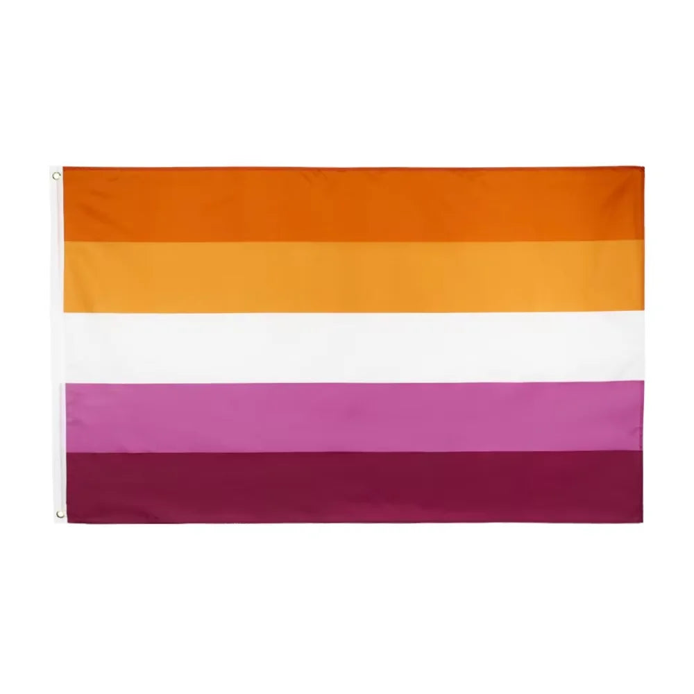 Sunset Lesbian & Rainbow Pride Flagg