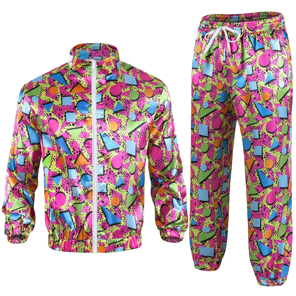 Retro 80s & 90s Treningsdress Kostyme for Herre