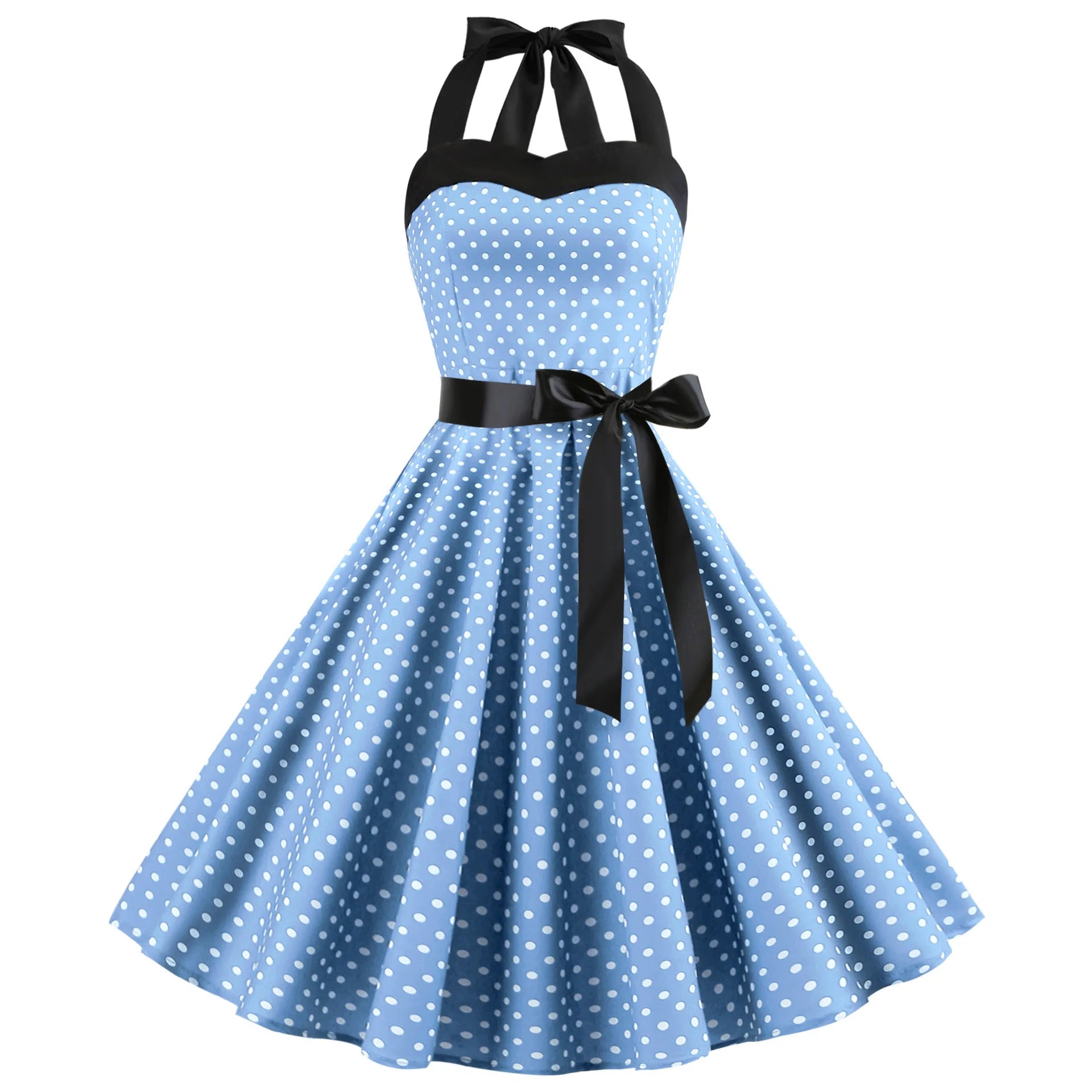 Halterneck Polka Dot Pin-up Kjole