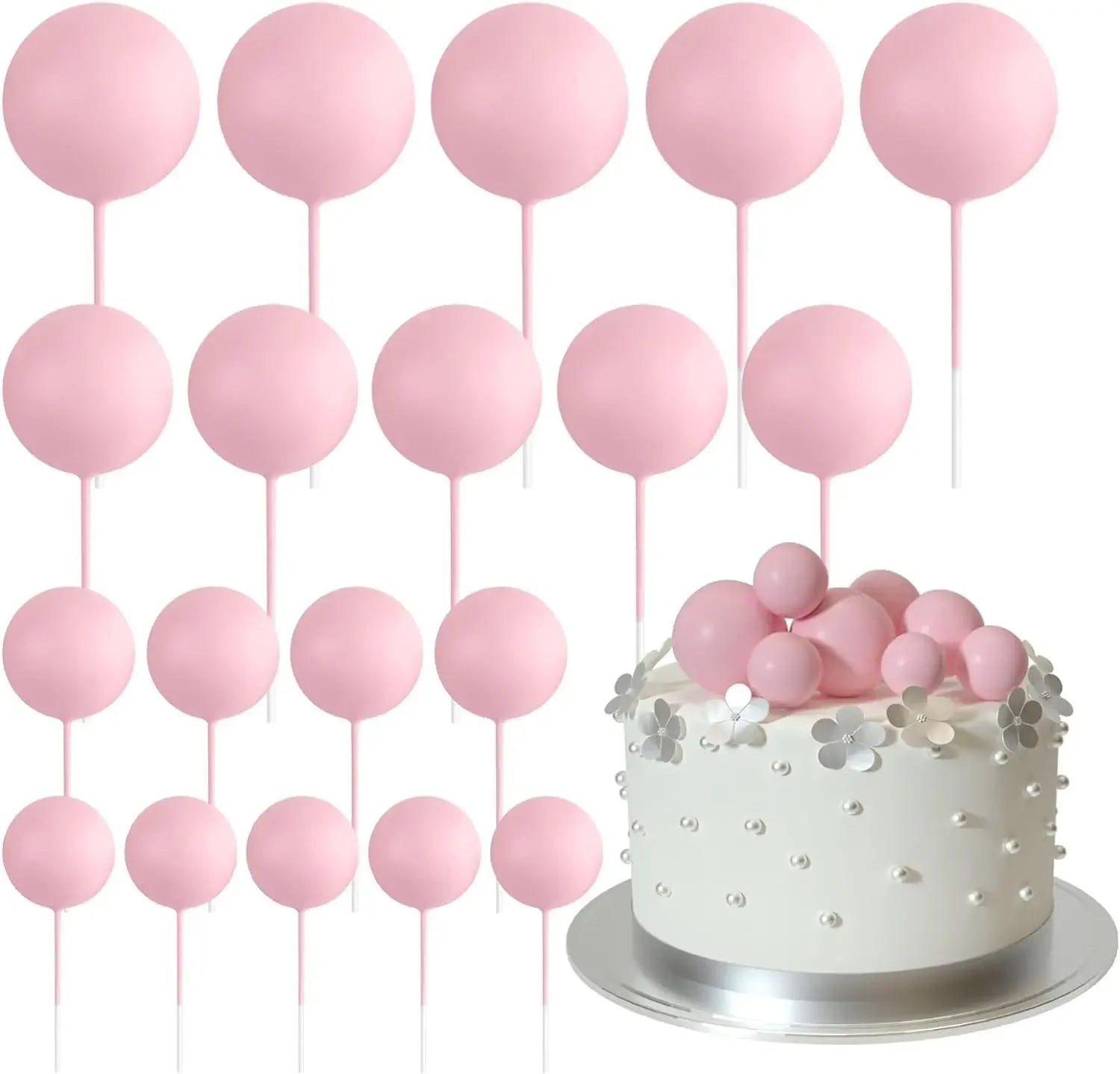 20-Pakning Mini Ballong Kake-Topper Sett
