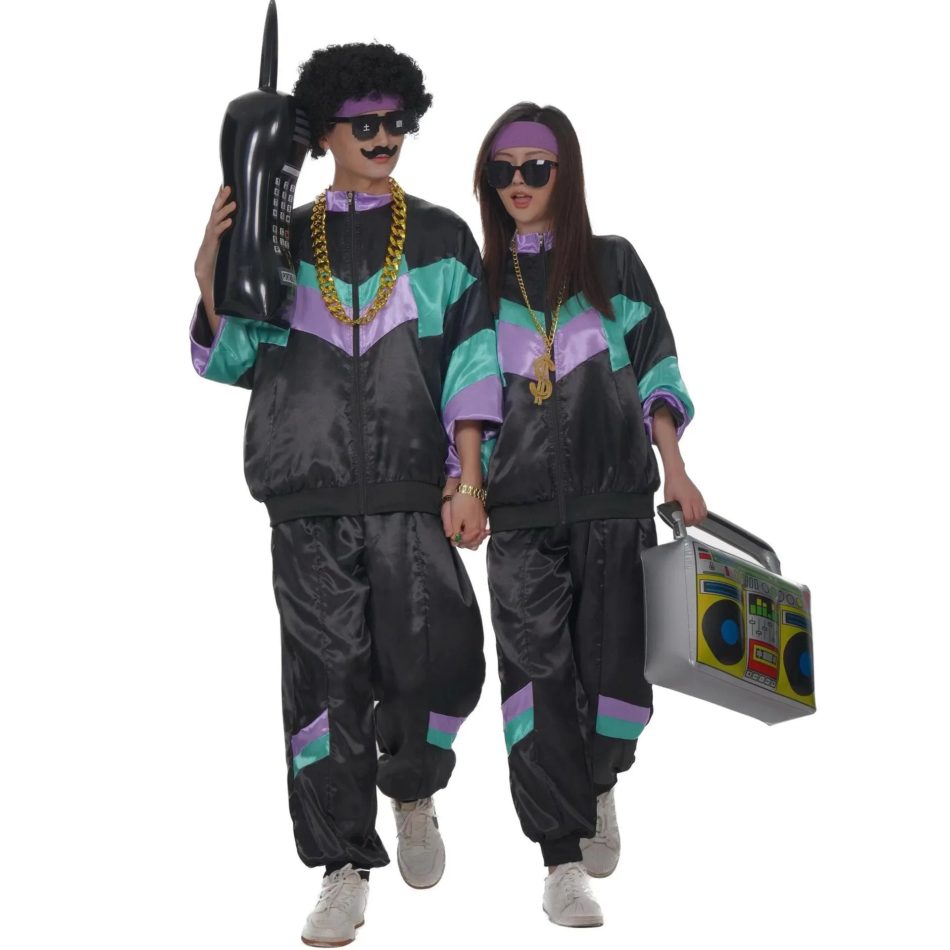 Klassisk 80s Retro Vindjakke Treningsdress for Herre
