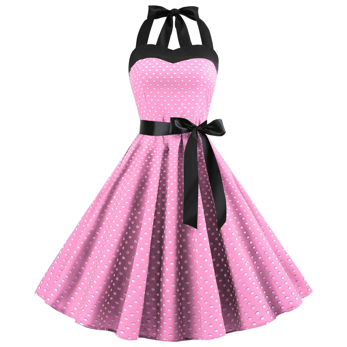 Halterneck Polka Dot Pin-up Kjole