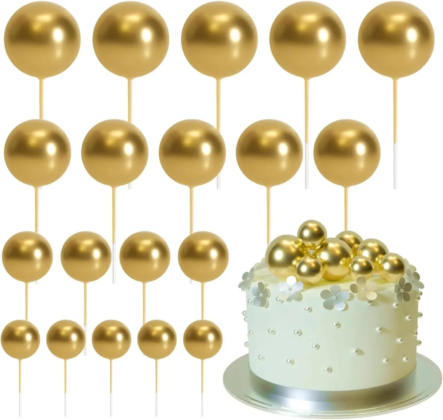 20-Pakning Mini Ballong Kake-Topper Sett