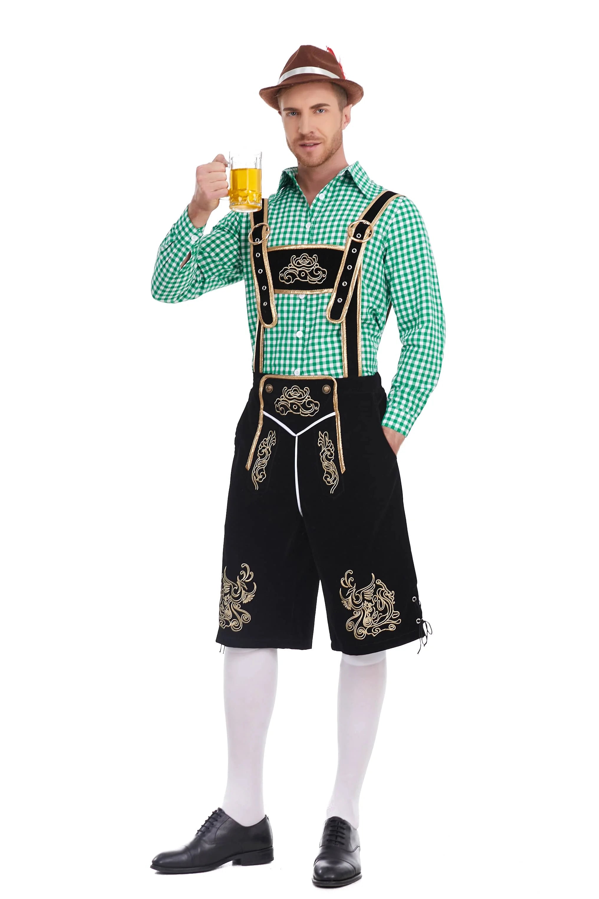 3-Delers Lederhosen Oktoberfest Antrekk for Menn