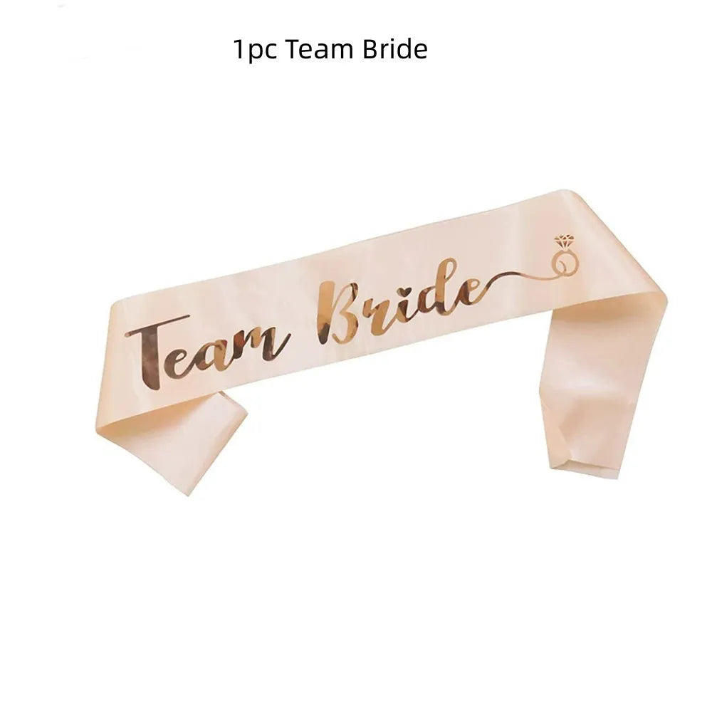 Team Bride & Bride To Be Satengbånd Sett