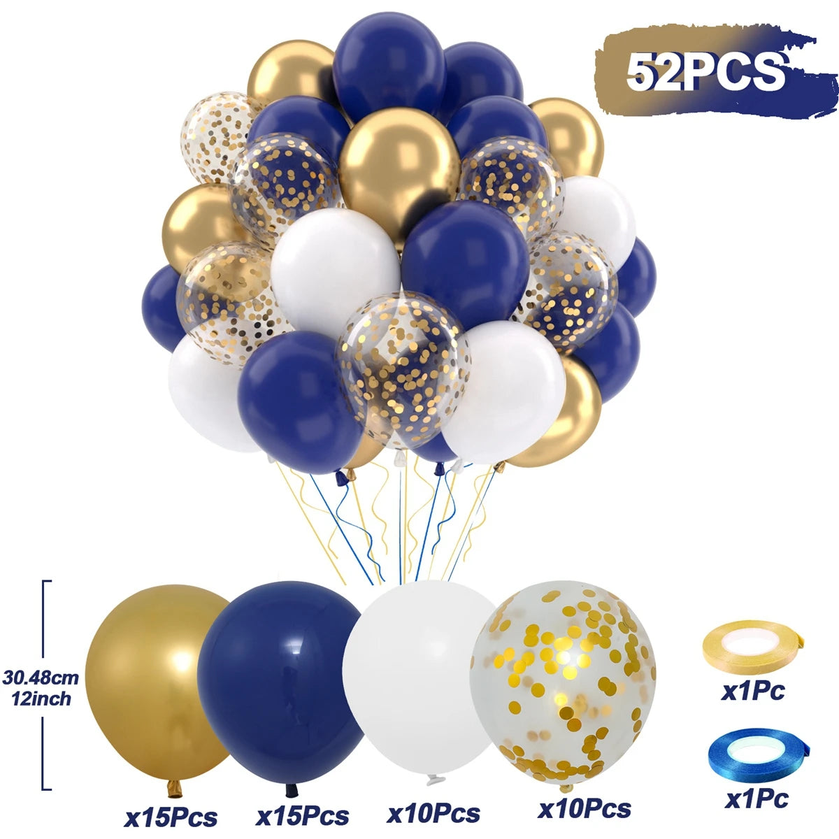 Perlemor & Metallisk Ballongmiks – Flerpakning