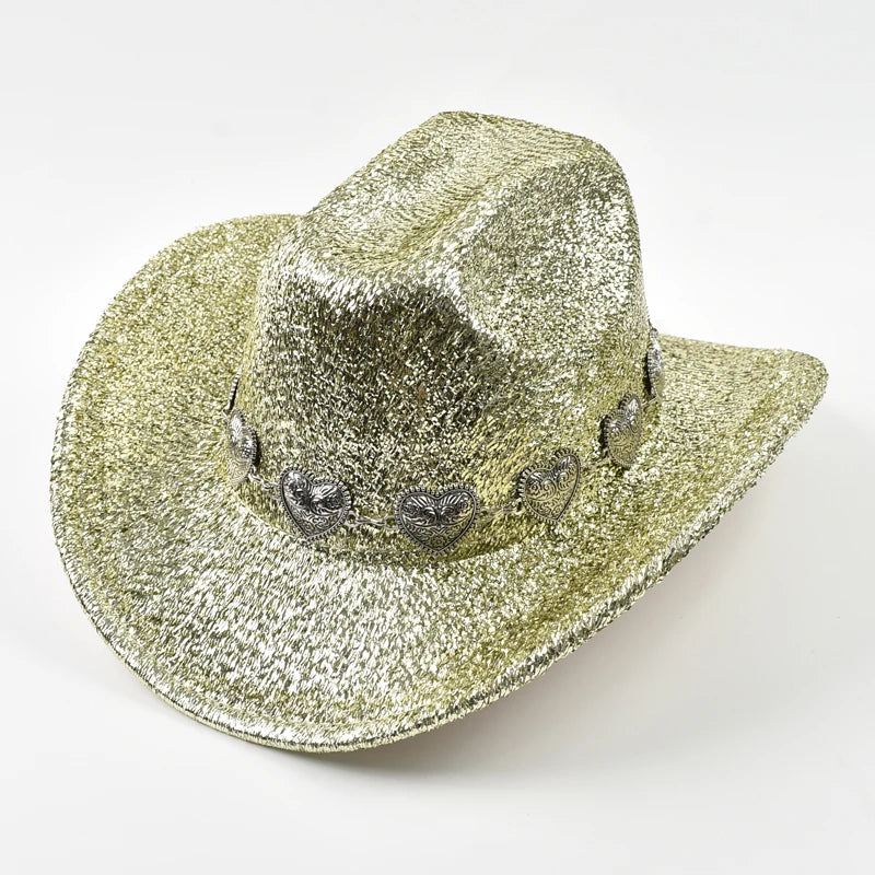 Glitrende Western Cowboyhatt